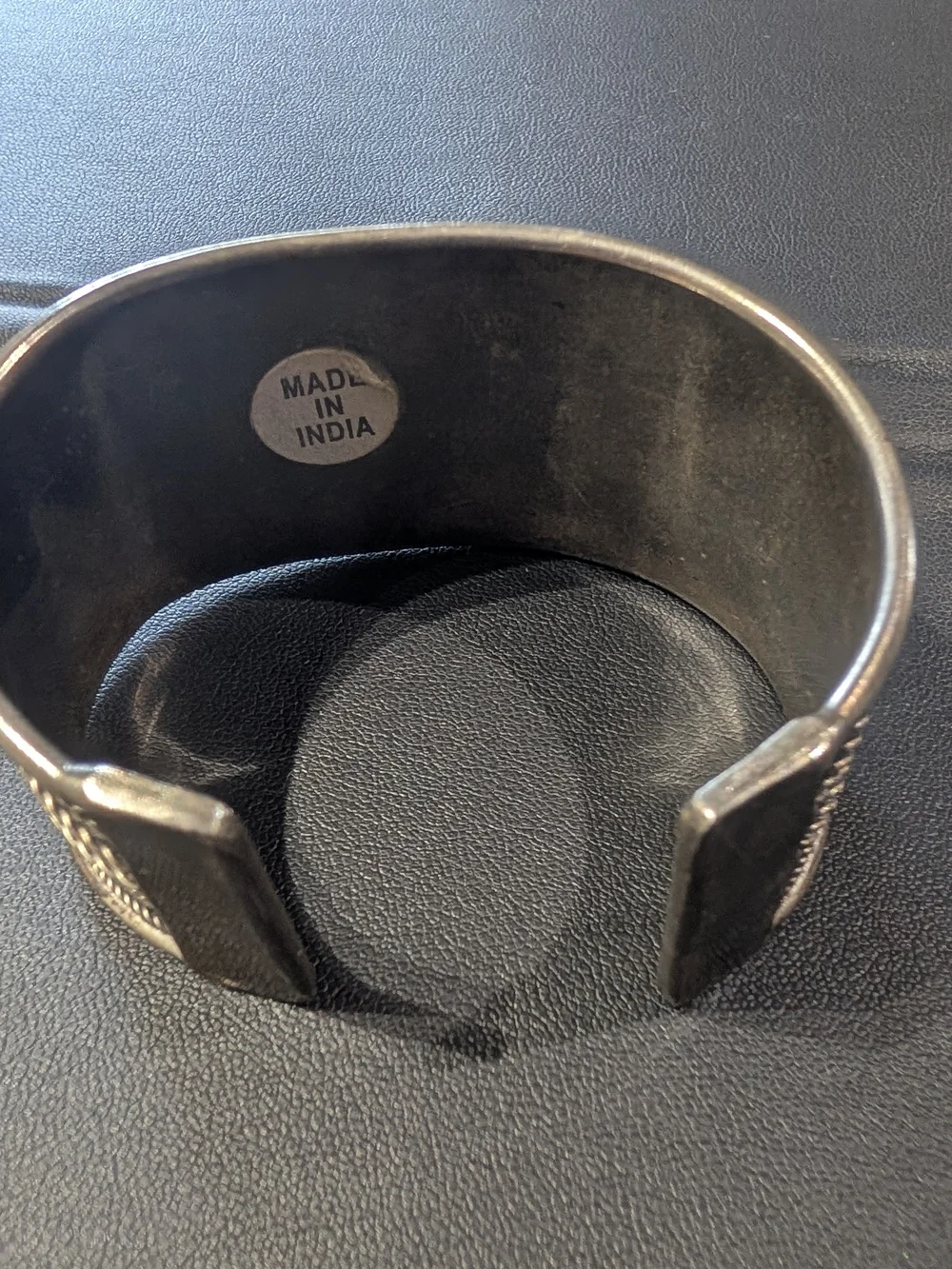 Vintage-Inspired Silver Cuff Bracelet with Black Onyx Center